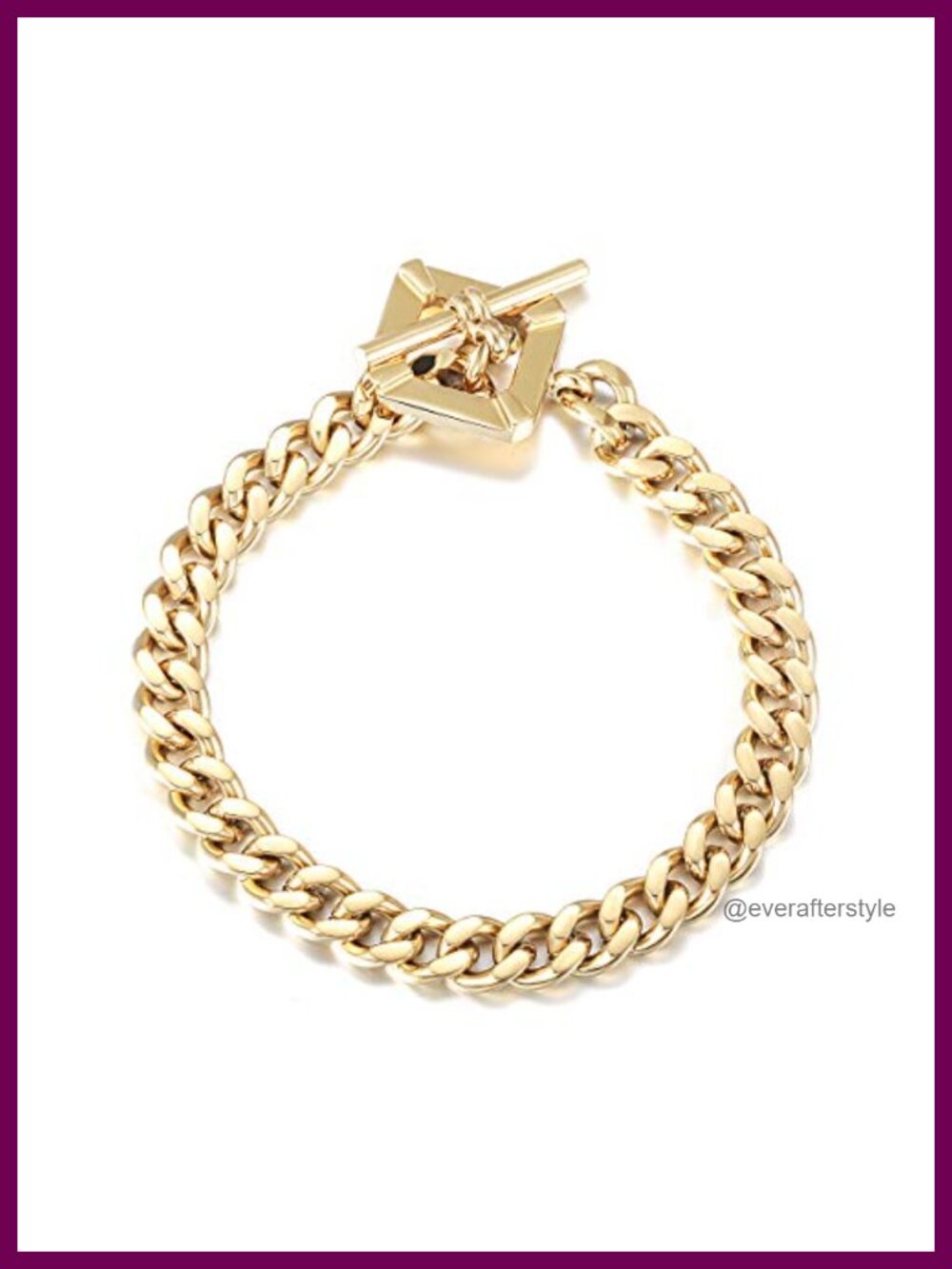 Gold Plated Stainless Steel Miami Cuban Link Bracelet Toggle Clasp